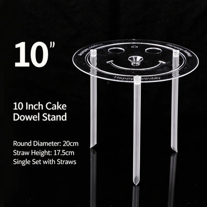 Plastic cake dowel stand - 10-inch reinforced clear 5-set pack