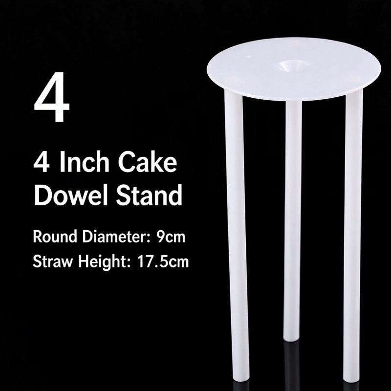 Plastic cake dowel stand - 9cm white plate for 4-inch cake 5-set pack