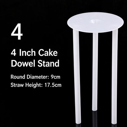 Plastic cake dowel stand - 9cm white plate for 4-inch cake 5-set pack