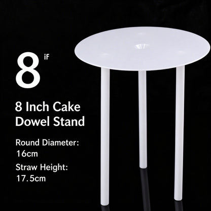 Plastic cake dowel stand - 16cm white plate for 8-inch cake 5-set pack