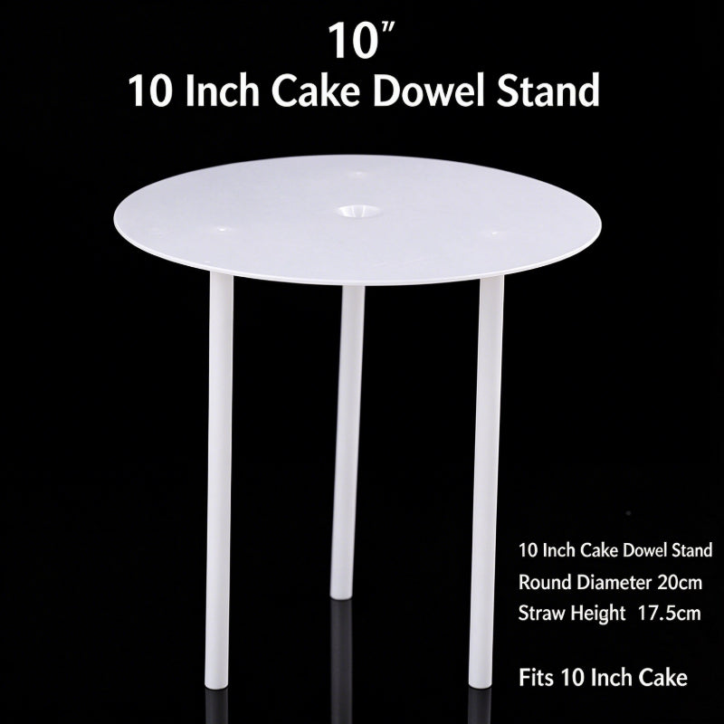 Plastic cake dowel stand - 20cm white plate for 10-inch cake 5-set pack