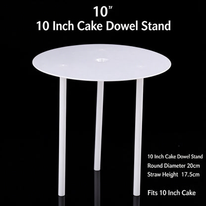 Plastic cake dowel stand - 20cm white plate for 10-inch cake 5-set pack