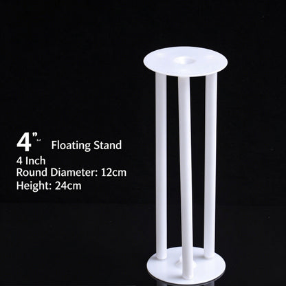 Plastic cake dowel stand - 4-inch white floating stand 5-set pack