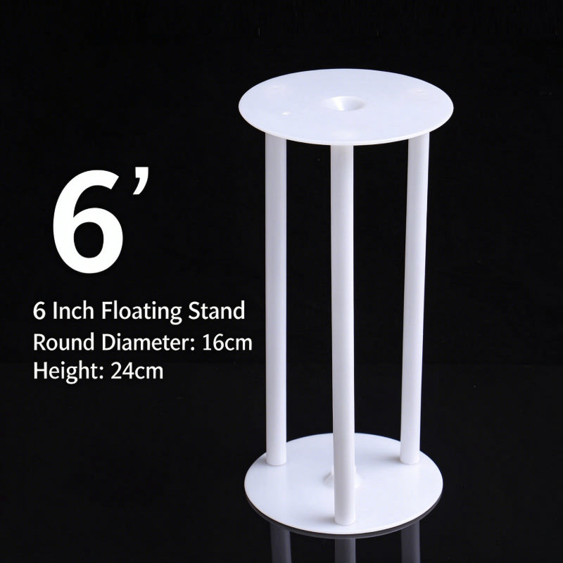 Plastic cake dowel stand - 6-inch white floating stand 5-set pack