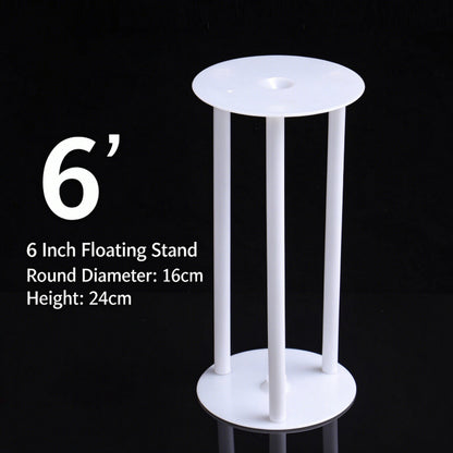 Plastic cake dowel stand - 6-inch white floating stand 5-set pack