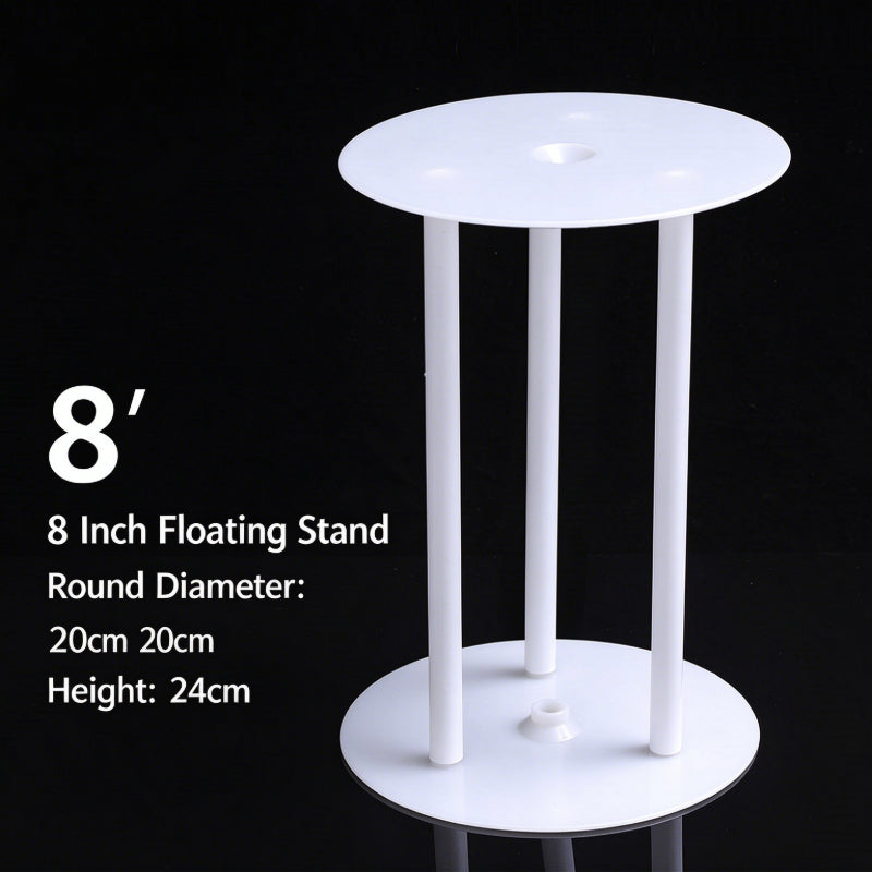 Plastic cake dowel stand - 8-inch white floating stand 5-set pack