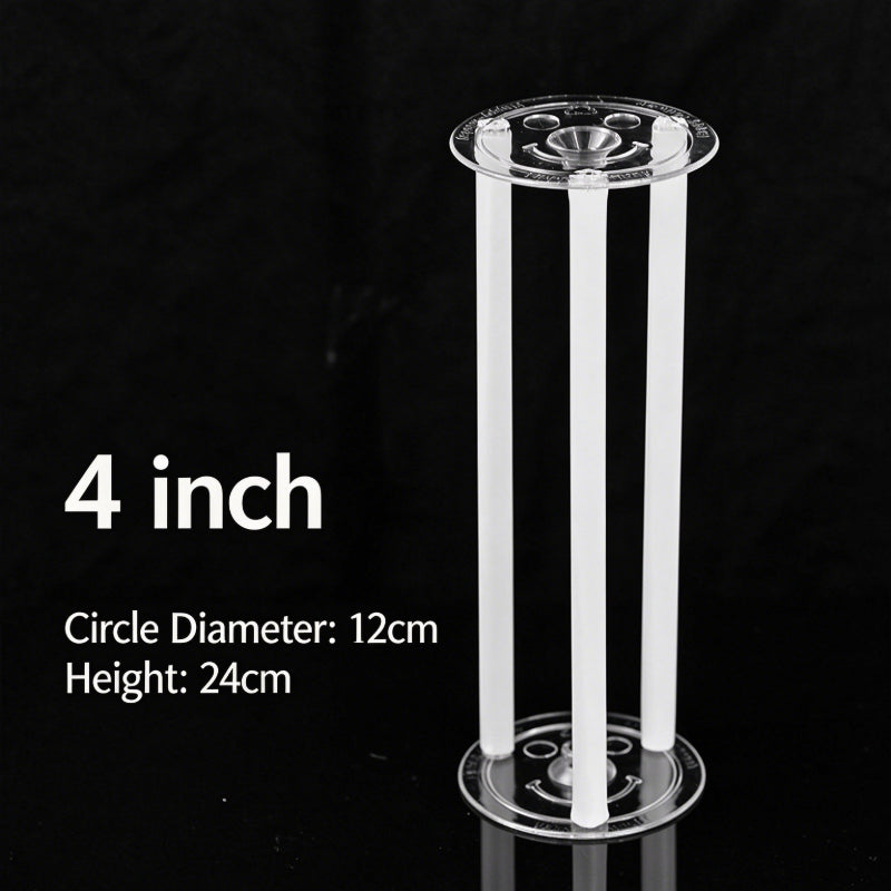 Plastic cake dowel stand - 4-inch clear floating stand 5-set pack