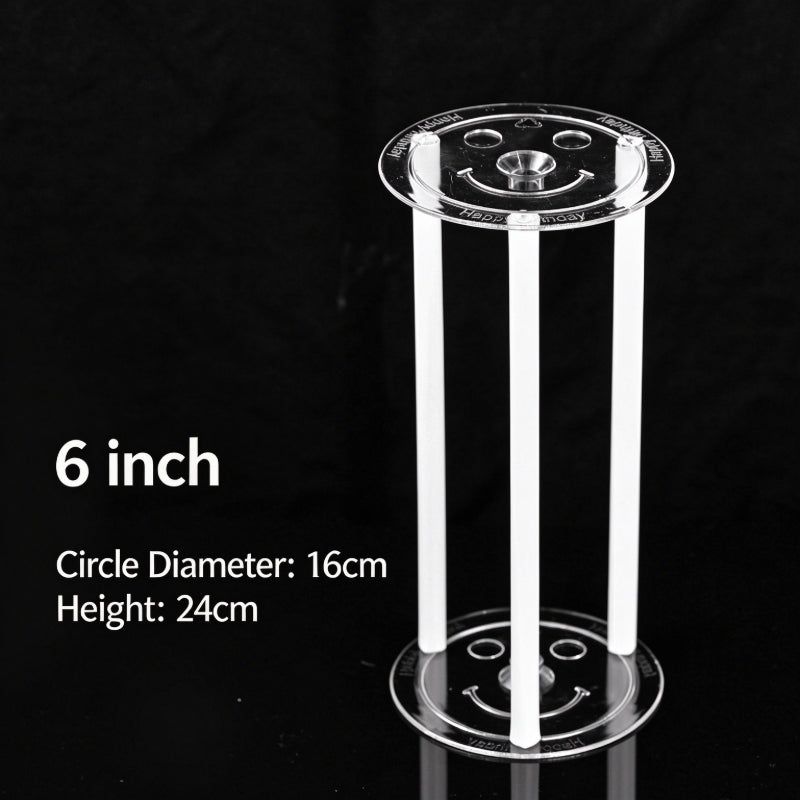 Plastic cake dowel stand - 6-inch clear floating stand 5-set pack