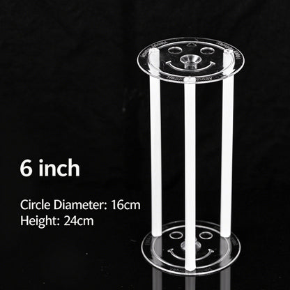 Plastic cake dowel stand - 6-inch clear floating stand 5-set pack