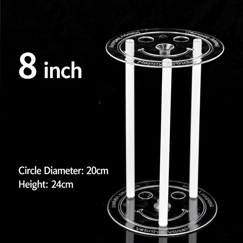 Plastic cake dowel stand - 8-inch clear floating stand 5-set pack