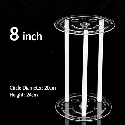 Plastic cake dowel stand - 8-inch clear floating stand 5-set pack