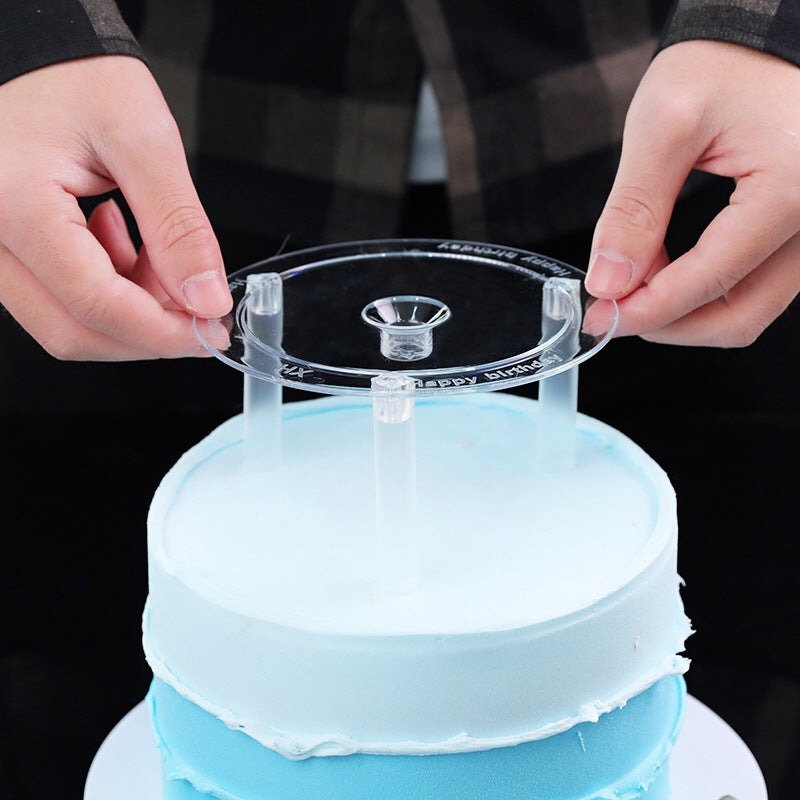 Plastic cake dowel stand - Installation into frosted cake tier application