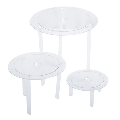 Plastic cake dowel stand - Three-tier graduated plate sizes display