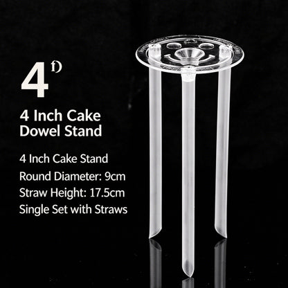 Plastic cake dowel stand - 4-inch reinforced clear 5-set pack