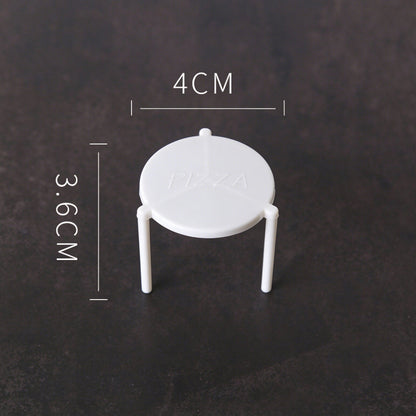 Pizza saver stand single white tripod with 4cm diameter and 3.6cm height dimensions