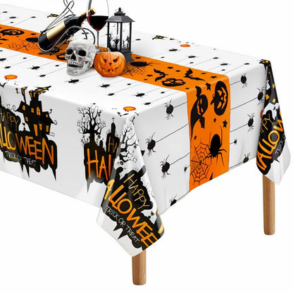 Custom Halloween Plastic Tablecloth – Waterproof & Oil-Proof Disposable Table Cover for Party