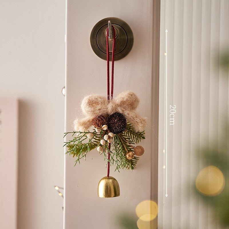 Christmas Bell & Wreath Hanging Ornaments – Tree Decorations Set for Holiday Ambiance, Home & Party Scene