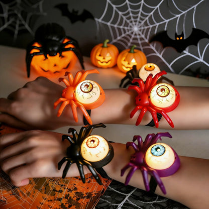 Pop-Eye Glowing Spider Bracelet Watch – Light Up Halloween Wrist Toy with Flashing LED Eyes, Fun Costume Accessory for Boys & Girls
