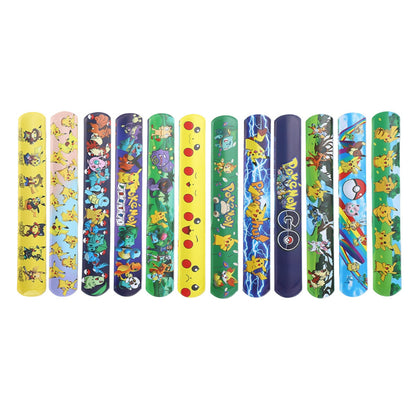 PVC slap bracelet cute cartoon animals colorful flat row