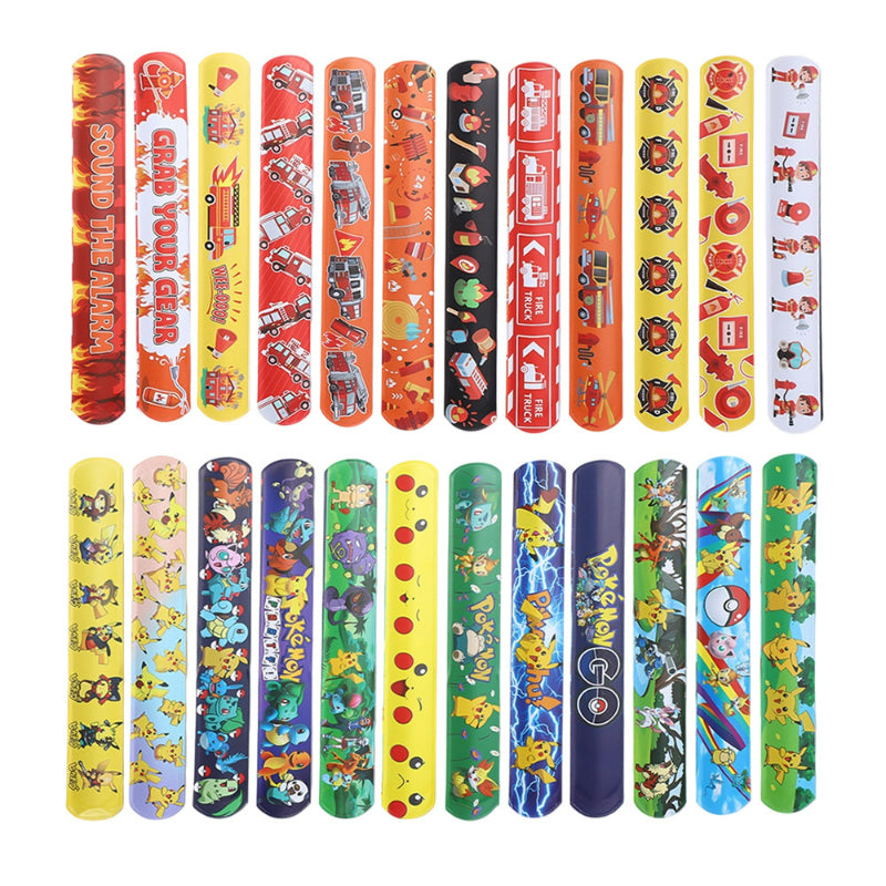 PVC slap bracelet mixed cartoon food animals double row