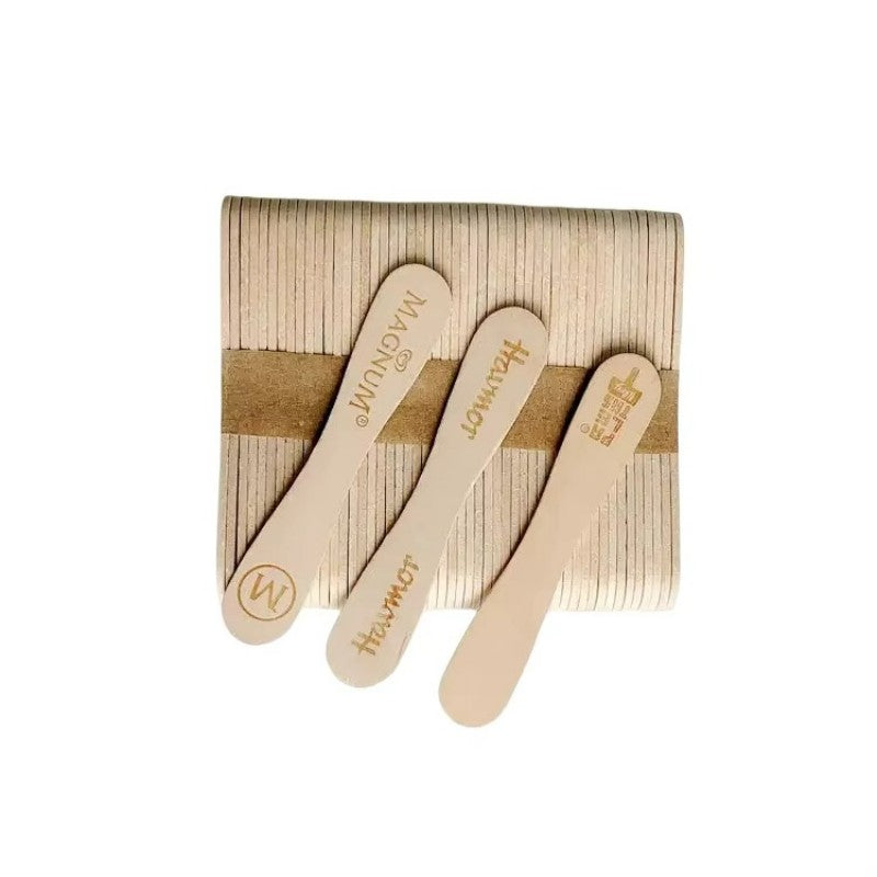 Eco-Friendly Disposable Wooden Ice Cream Sticks - Custom Branding Available