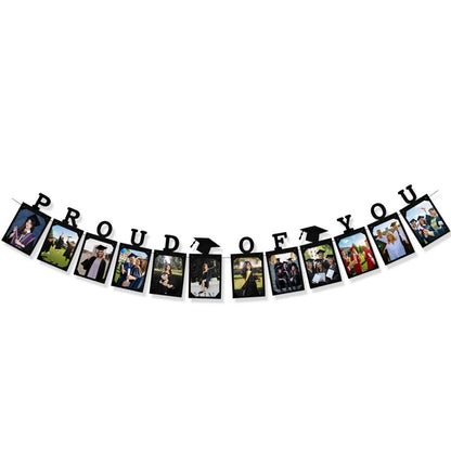 Graduation Photo Banner | Grades 1-12 & Class of 2026 | Hanging Cardboard Frame Garland