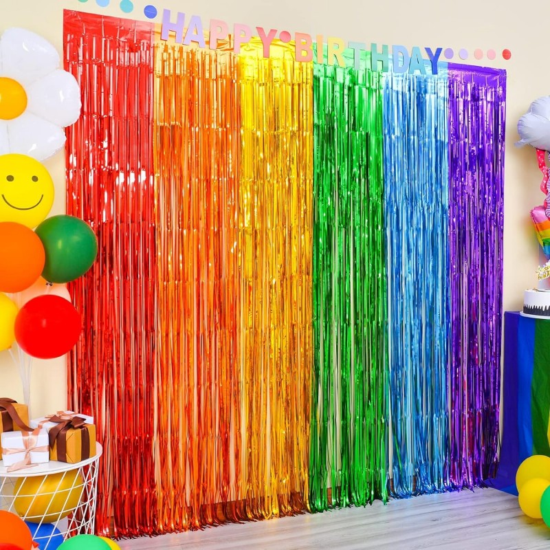 Shiny Tinsel Rain Curtain – Holographic Fringe Door Curtain for Birthday, Wedding & Outdoor Backdrop Decor