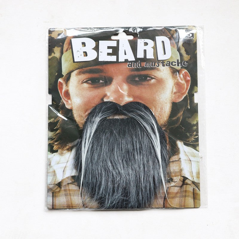 Halloween Fake Mustache & Beard Set – Costume Facial Hair for Adults, Funny Photo Booth Prop, Masquerade Party Supplies