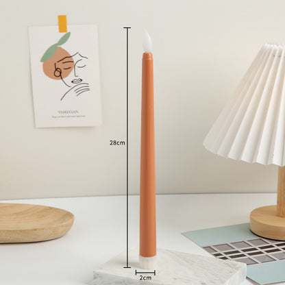Long Stem Flameless LED Candle with Remote – Pointed Top Electronic Candle for Birthday Dinner, Wedding Centerpiece & Spooky Event