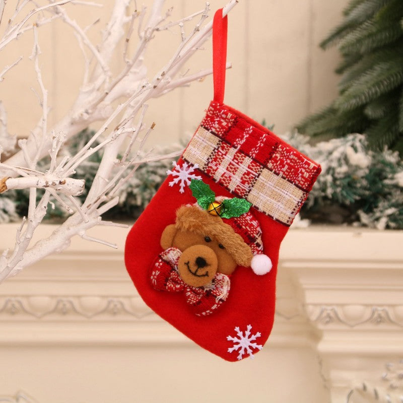 Christmas Stocking & Gift Bag Set – Small Stocking Ornaments for Tree Hanging Decor, Holiday Pouch for Candy & Presents