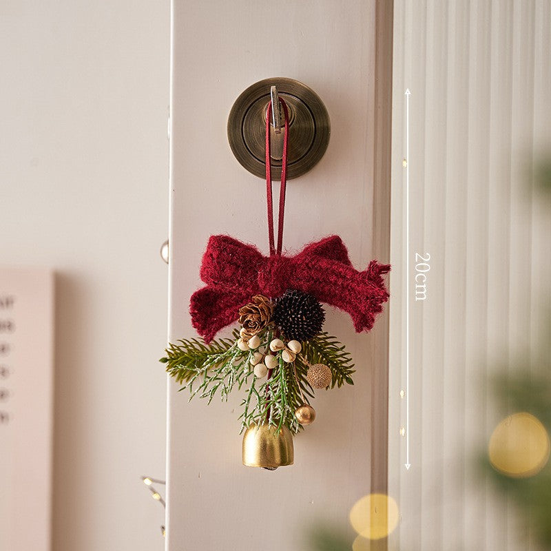 Christmas Bell & Wreath Hanging Ornaments – Tree Decorations Set for Holiday Ambiance, Home & Party Scene