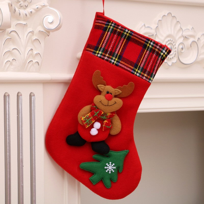 Christmas Stocking & Gift Bag Set – Small Stocking Ornaments for Tree Hanging Decor, Holiday Pouch for Candy & Presents