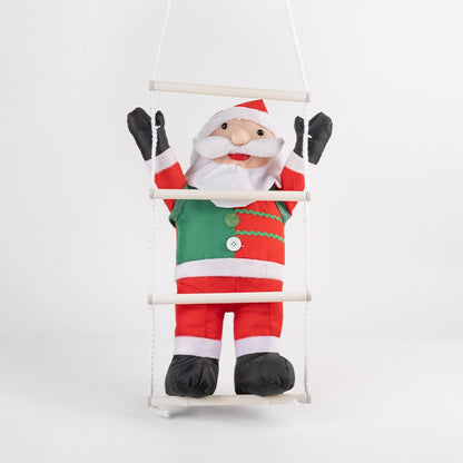 Climbing Santa Claus Doll – Ladder & Rope Hanging Ornament for Christmas Window Display, Festive Home Decoration (One/Two/Three Person, Ladder/Rope, Reindeer/Down Jacket Costume, 25-120cm)