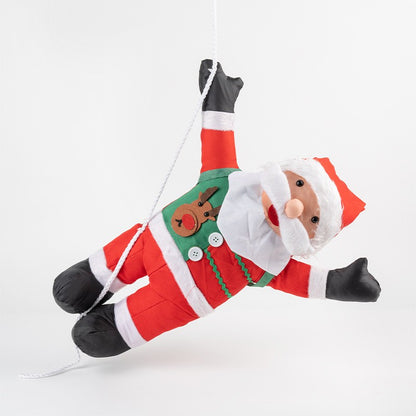 Climbing Santa Claus Doll – Ladder & Rope Hanging Ornament for Christmas Window Display, Festive Home Decoration (One/Two/Three Person, Ladder/Rope, Reindeer/Down Jacket Costume, 25-120cm)