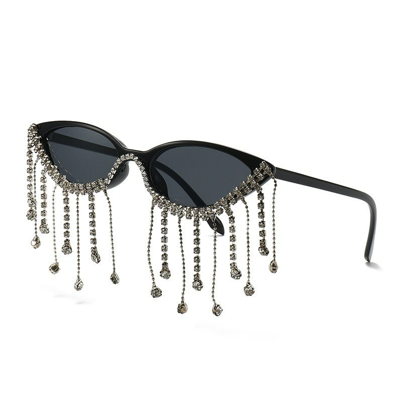 Wholesale Rhinestone Fringe Party Sunglasses with Tassels – 6 Colors