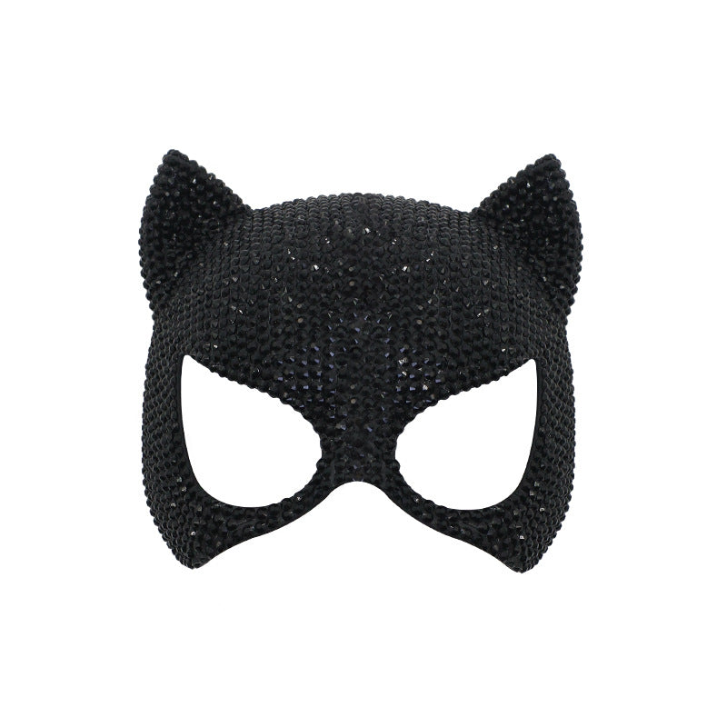 Rhinestone masquerade mask in solid black finish