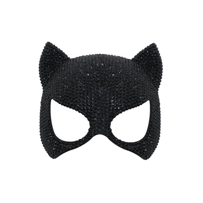 Rhinestone masquerade mask in solid black finish