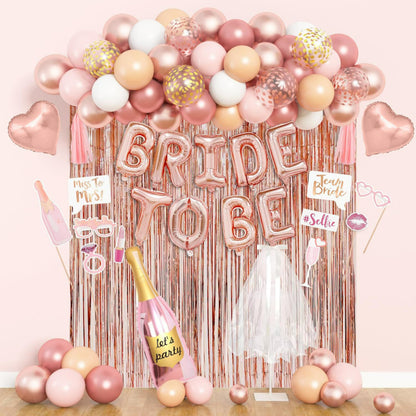 Bride to be balloon kit star and heart foil setup