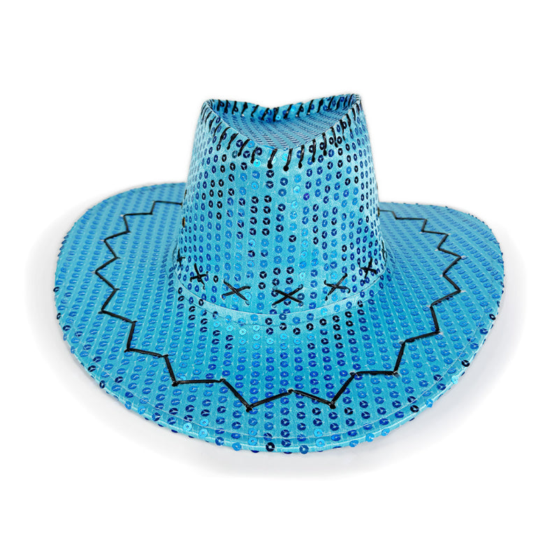 Sequin cowboy hat blue