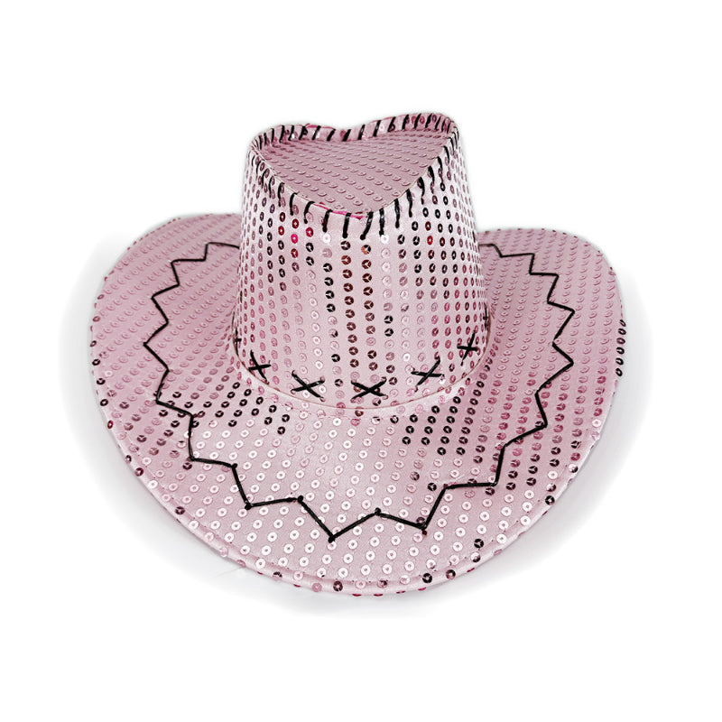 Sequin cowboy hat pink