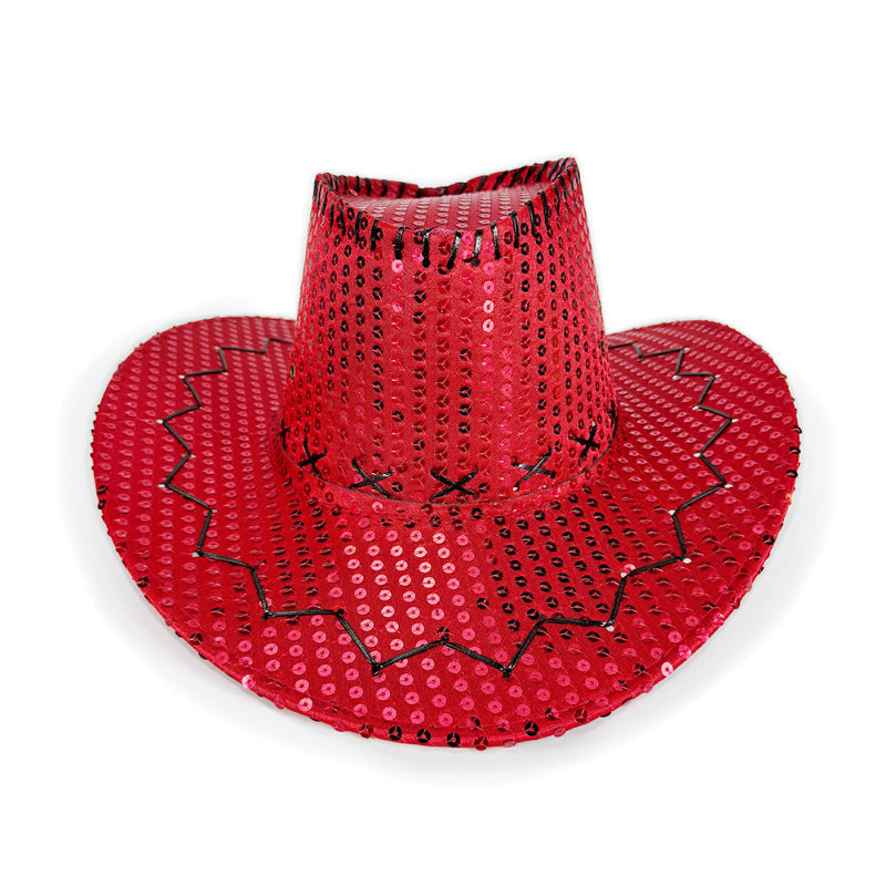 Sequin cowboy hat red