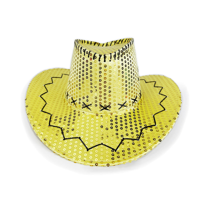 Sequin cowboy hat yellow