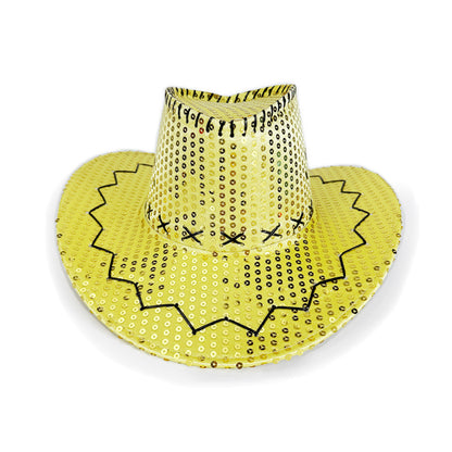 Sequin cowboy hat yellow