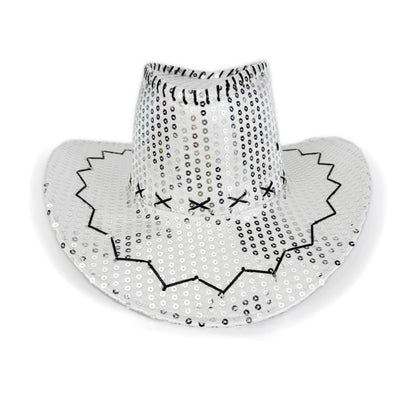 Sequin cowboy hat white