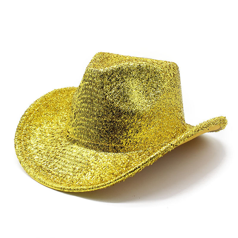 Metallic glitter cowboy hat gold
