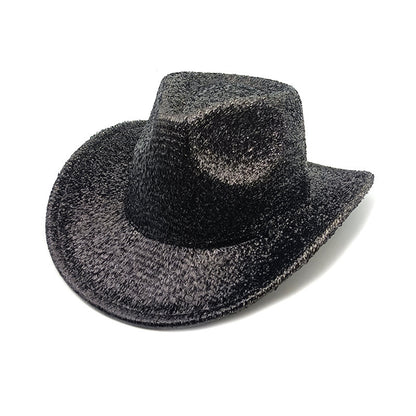 Metallic glitter cowboy hat black