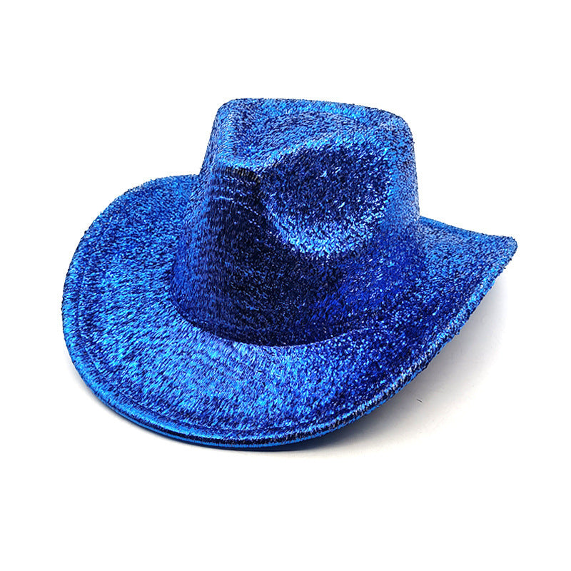 Metallic glitter cowboy hat blue