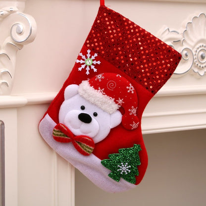 Christmas Stocking & Gift Bag Set – Small Stocking Ornaments for Tree Hanging Decor, Holiday Pouch for Candy & Presents