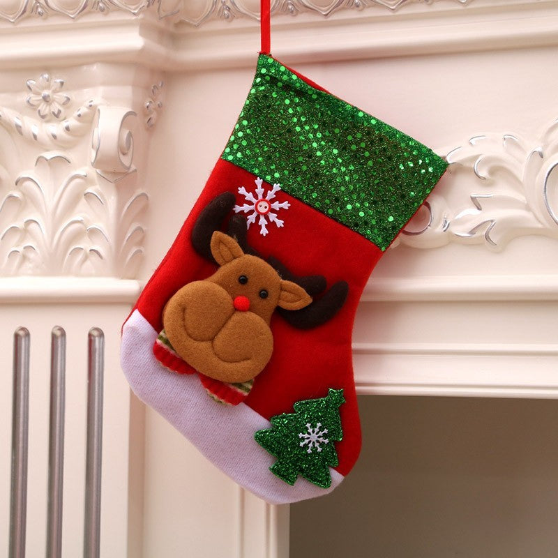 Christmas Stocking & Gift Bag Set – Small Stocking Ornaments for Tree Hanging Decor, Holiday Pouch for Candy & Presents