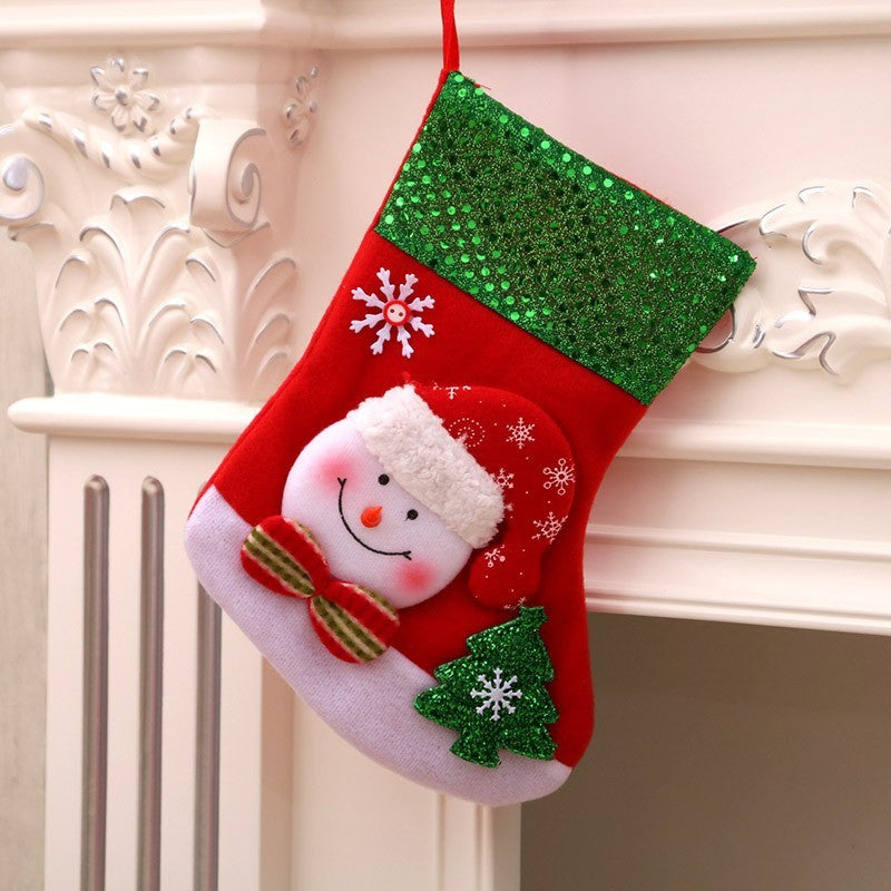 Christmas Stocking & Gift Bag Set – Small Stocking Ornaments for Tree Hanging Decor, Holiday Pouch for Candy & Presents